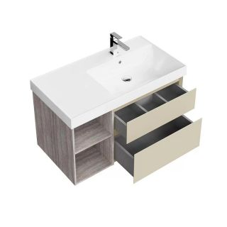 Тумба под раковину Kerama Marazzi Cubo CUB.90Rh\LIM правая 90 см лимо матовый/древесина